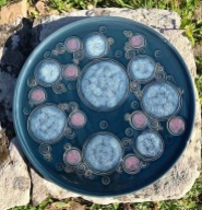 poterie toramur plat à tarte bulles roses bleues