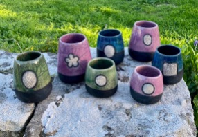 poterie toramur raku vases blancs et couleurs